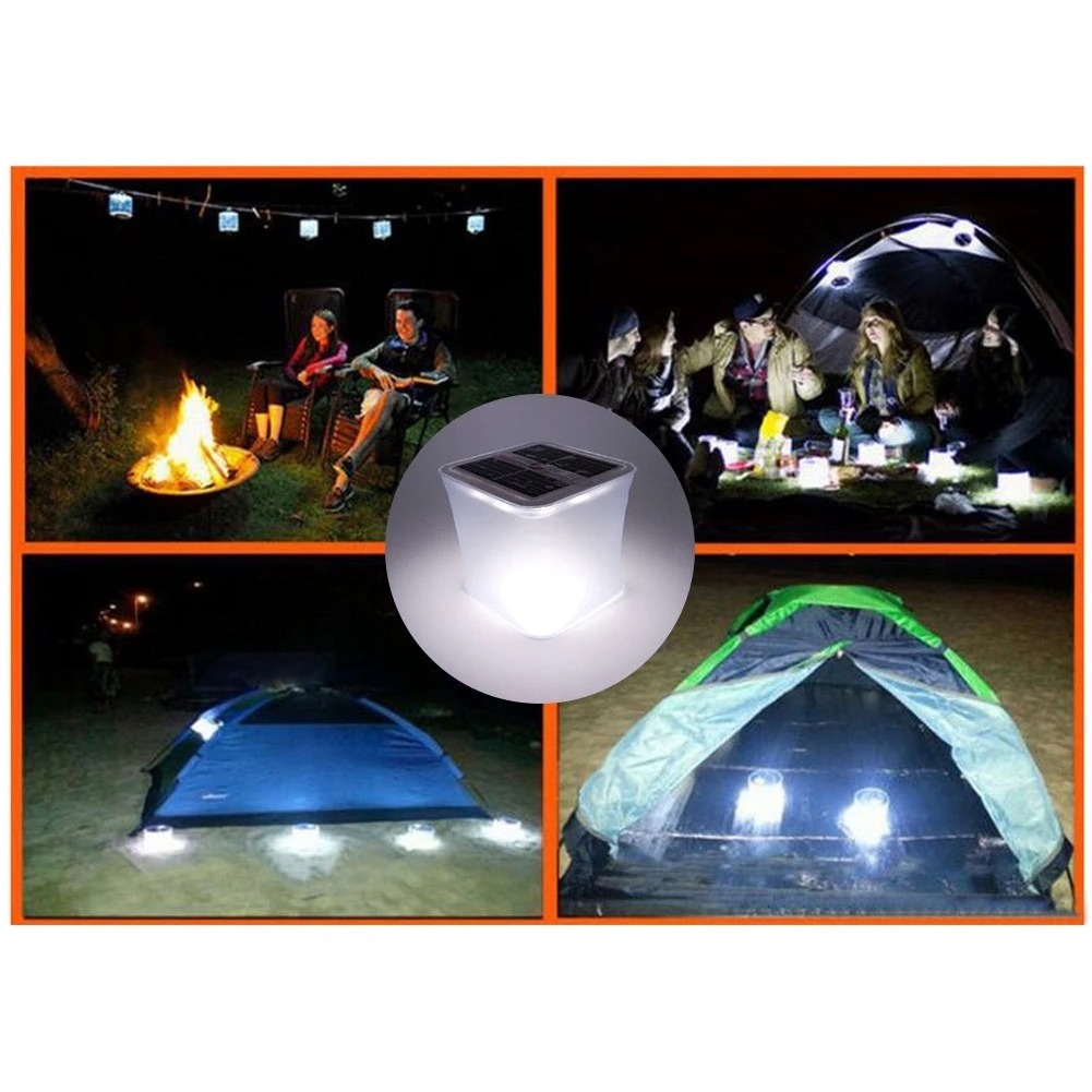 Inflatable Solar LED Portable Lantern Camping Light Travel Hiking Foldable Car Emergency Lighting Floating Lamp Dimmable