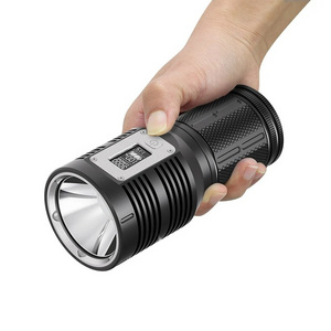 Rechargeable LED Flashlight 3000 Lumens OLED Digital Display Rainproof USB-C Charging 10400mAh with Power Bank GTR30 Flashlight