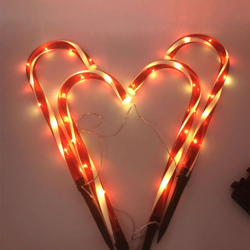 Christmas Clearance Gift Candy Cane Lights Multifunction Solar/Battery Powered Christmas Tree Indoor Outdoor Garden Stakes Decor