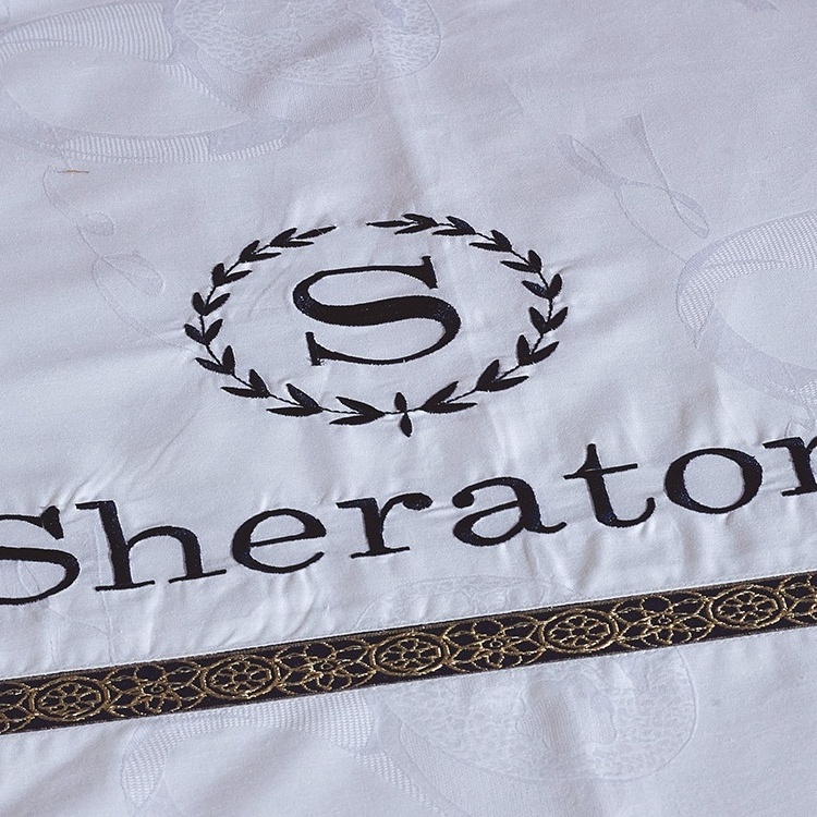 Manufacturer china 100% cotton luxury 5 star sheraton hotel bed sheet linen