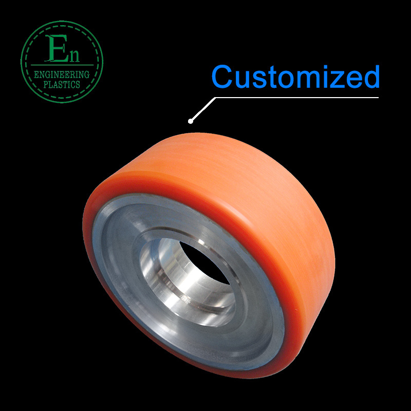 engineering plastic custom colored pu small rollers wheel rubberized wear resistant roller 40mm manufacturer polyurethane wheel