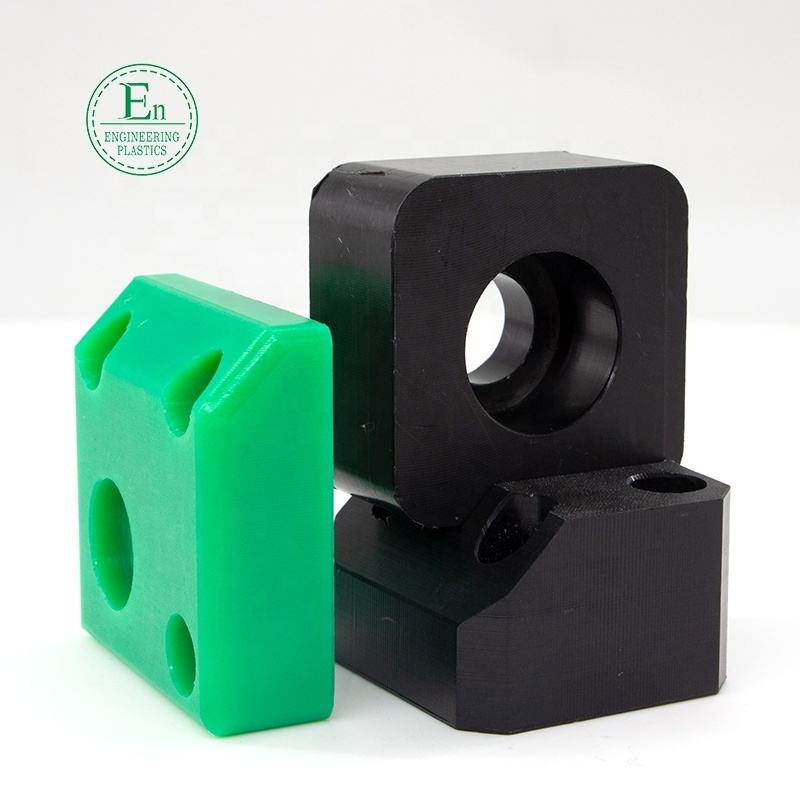 impact resistance hdpe plastic block wear parts uhmwpe block plastic flanged bushings Slide track delrin cnc plastic parts