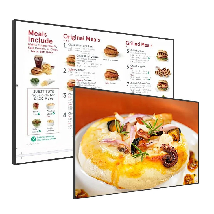 32 43 55 inch restaurant digital menu board 2K 4K android WiFi advertising digital signage