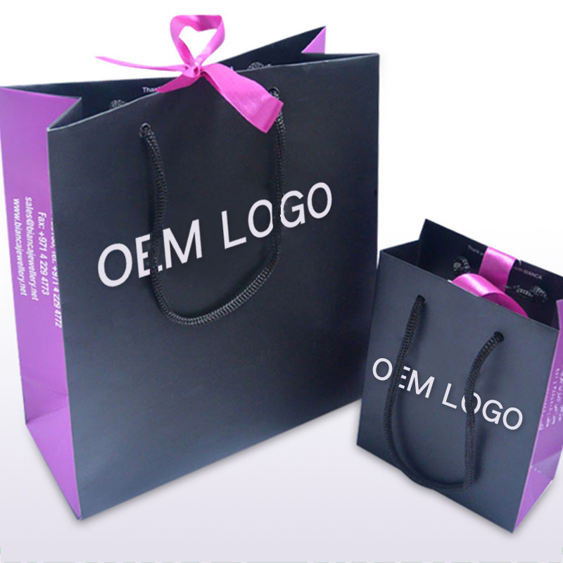 Good quality Wholesale custom shopping paper bags with your own logo paper with logos rope paper candle bags with your own logo