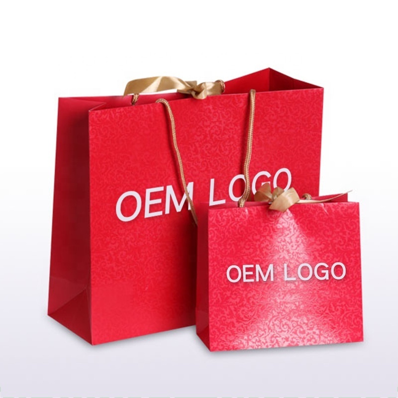 Good quality Wholesale custom shopping paper bags with your own logo paper with logos rope paper candle bags with your own logo