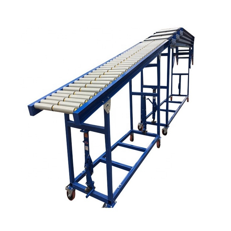 Flexible Expandable Zinc Steel Roller Conveyor For Container