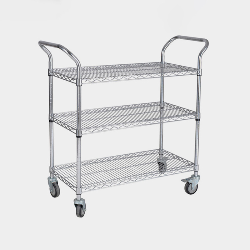 5 Tier Chrome Metal Carbon Steel Shelf Storage Shelves Wire Mesh Shelving Rack for Household Kitchen