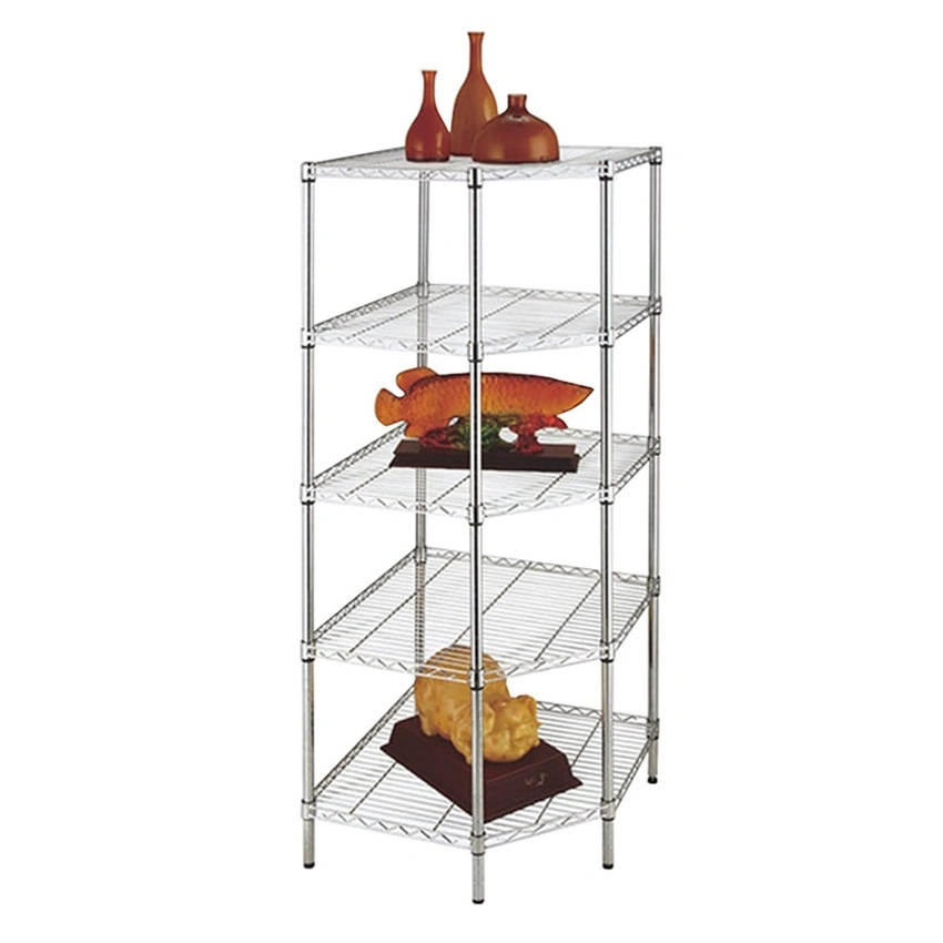 Kitchen Stackable Rack Shelves Steel Shelf with Wheels 3-shelf Heavy Duty Home Chrome Plated Wire Mesh Storage Holders & Racks