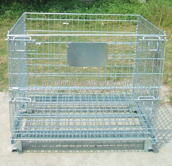 Wire Mesh Container Pallet Metal Logistic Box Steel Stackable Collapsible Galvanized Storage Cage