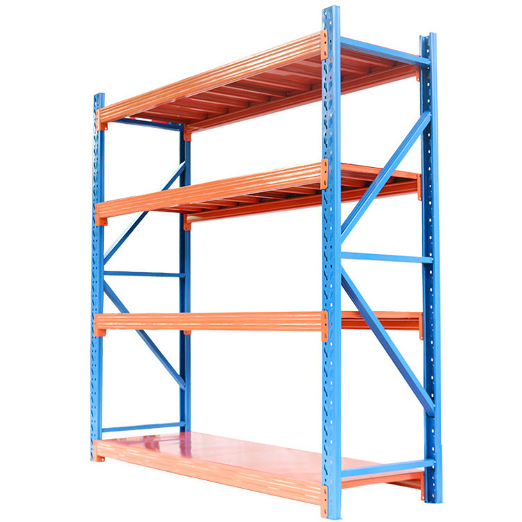 Metal Iron Warehouse Rack 4 Layer Shelf Easy Assemble Adjustable Storage Shelf For Sale