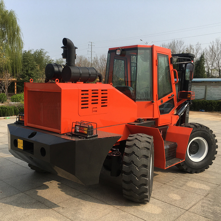 Multifunction 4X4 Diesel Off Road Forklift Truck 4 ton All Terrain Rough Forklift for Outdoor Use