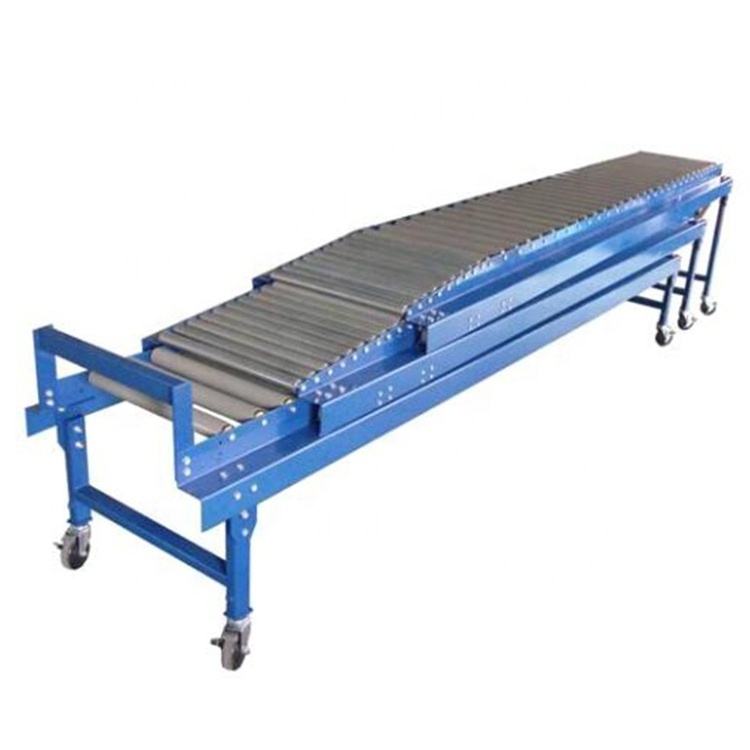 Flexible Expandable Zinc Steel Roller Conveyor For Container