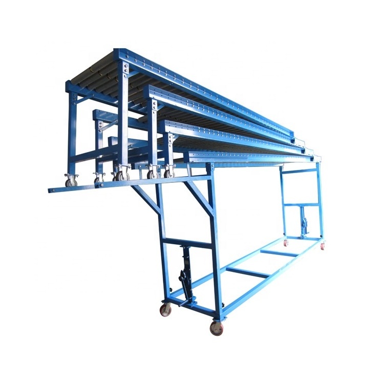 Flexible Expandable Zinc Steel Roller Conveyor For Container