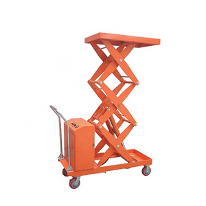 Factory Direct Sales Mobile Scissor Lift Truck Small Manual Mobile Hydraulic Scissor Table Truck