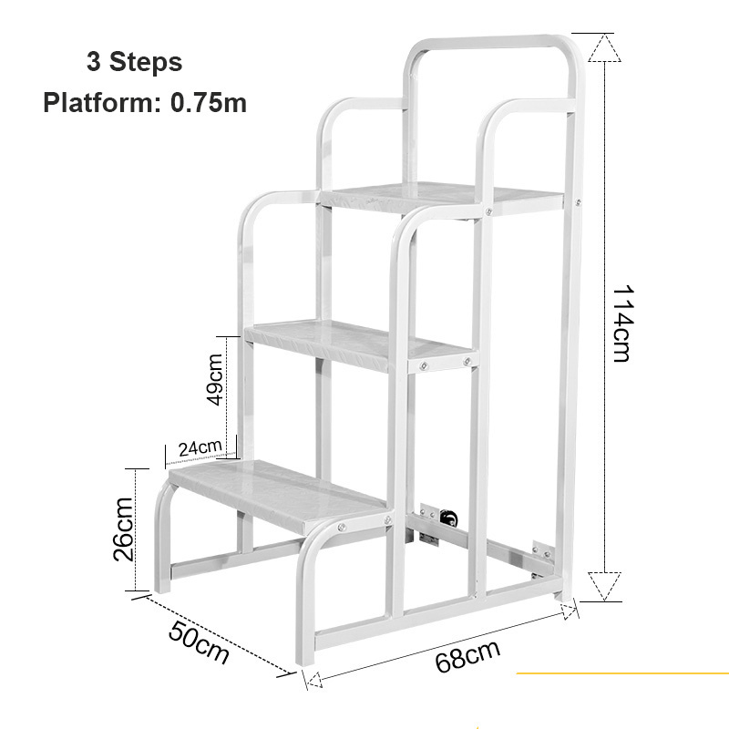 Warehouse Safety Climbing 9 Steps 2M 300KG Mobile Platform Ladder Cart with Reliable Handrails