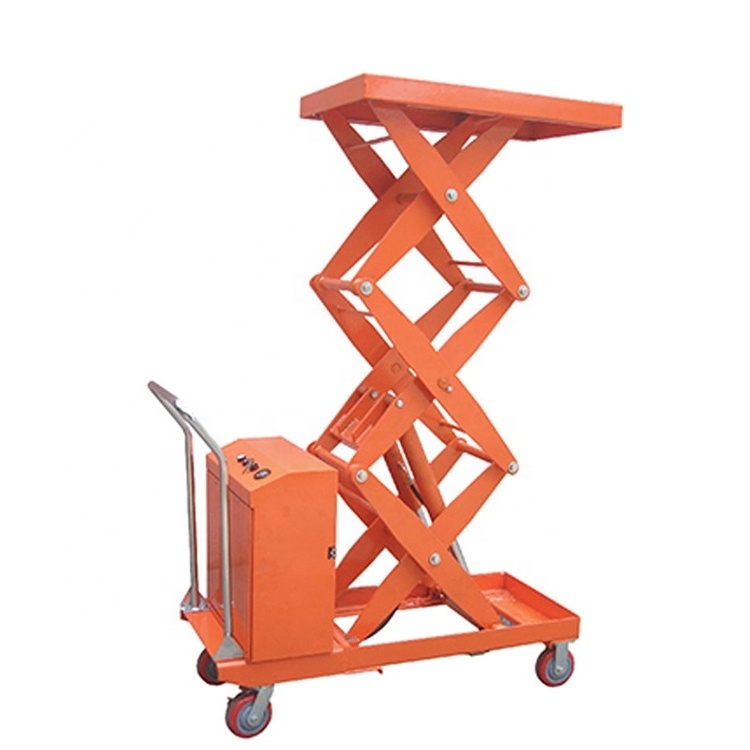 Warehouse Mini Scissor Lift Platform 350kg 1.3m Electric Hand Table Truck For Sale