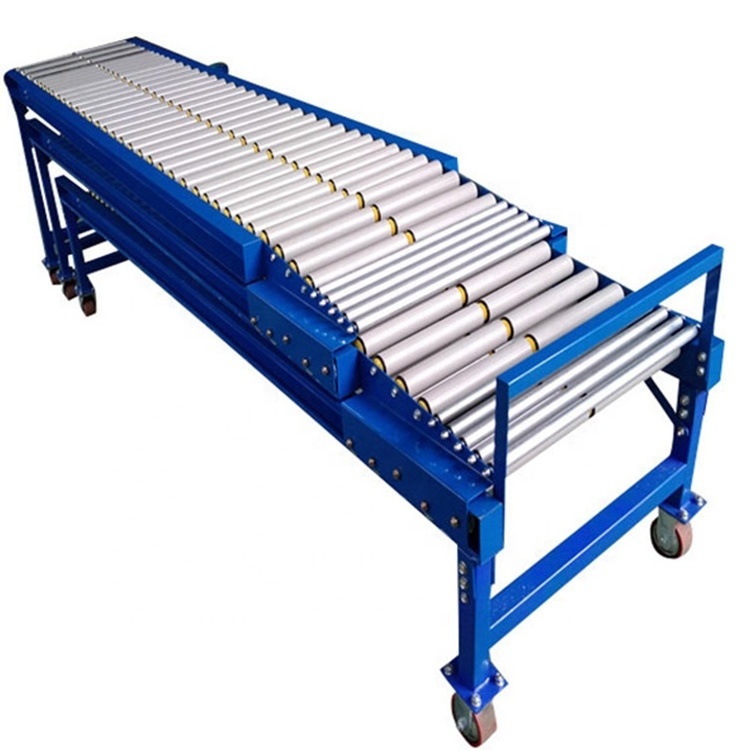 Flexible Expandable Zinc Steel Roller Conveyor For Container