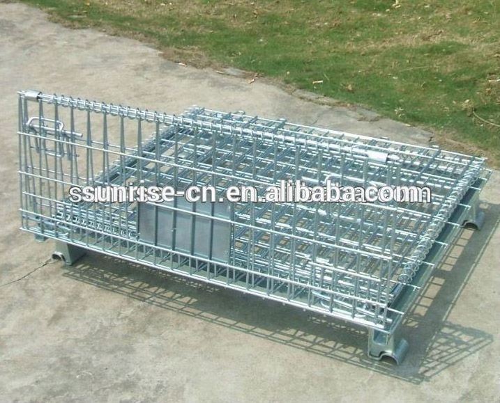 China Good Sale Large Stack Wire Basket Collapsible Steel Storage Crate Warehouse Metal Cages