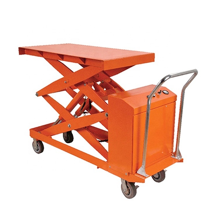 Warehouse Mini Scissor Lift Platform 350kg 1.3m Electric Hand Table Truck For Sale