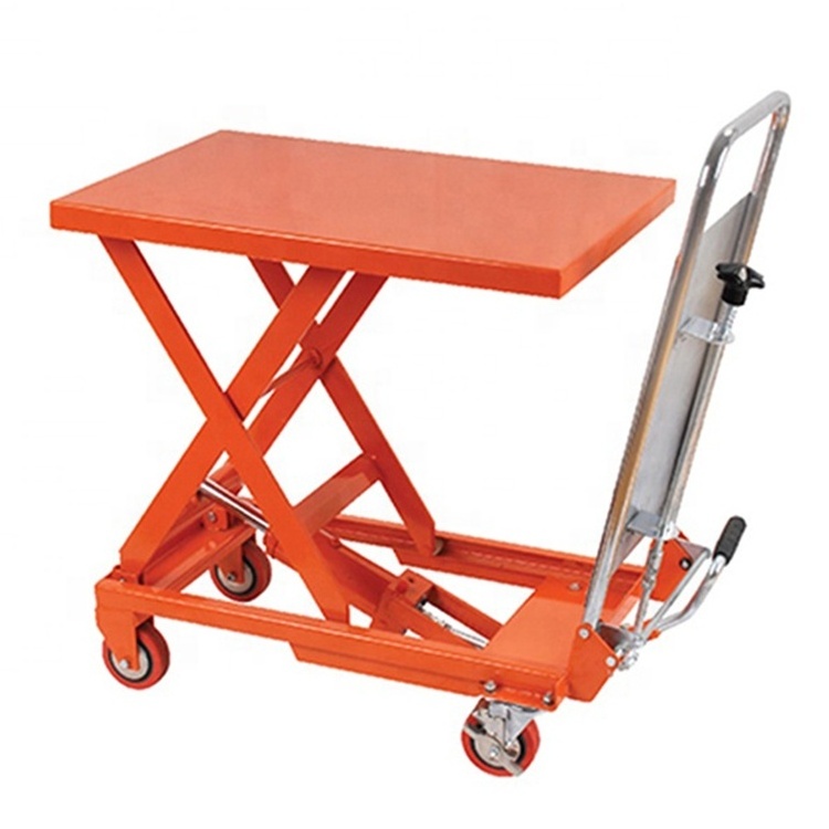 Warehouse Mini Scissor Lift Platform 350kg 1.3m Electric Hand Table Truck For Sale