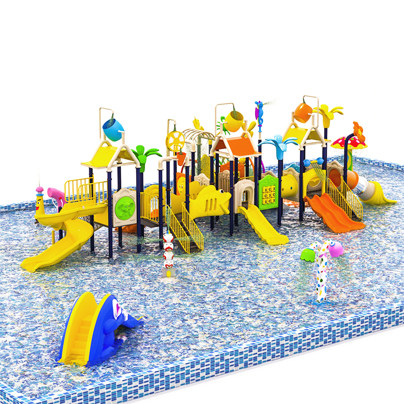 Outdoor water playground fiberglass water toboggan kids water park aquatic pool slides for inground pools