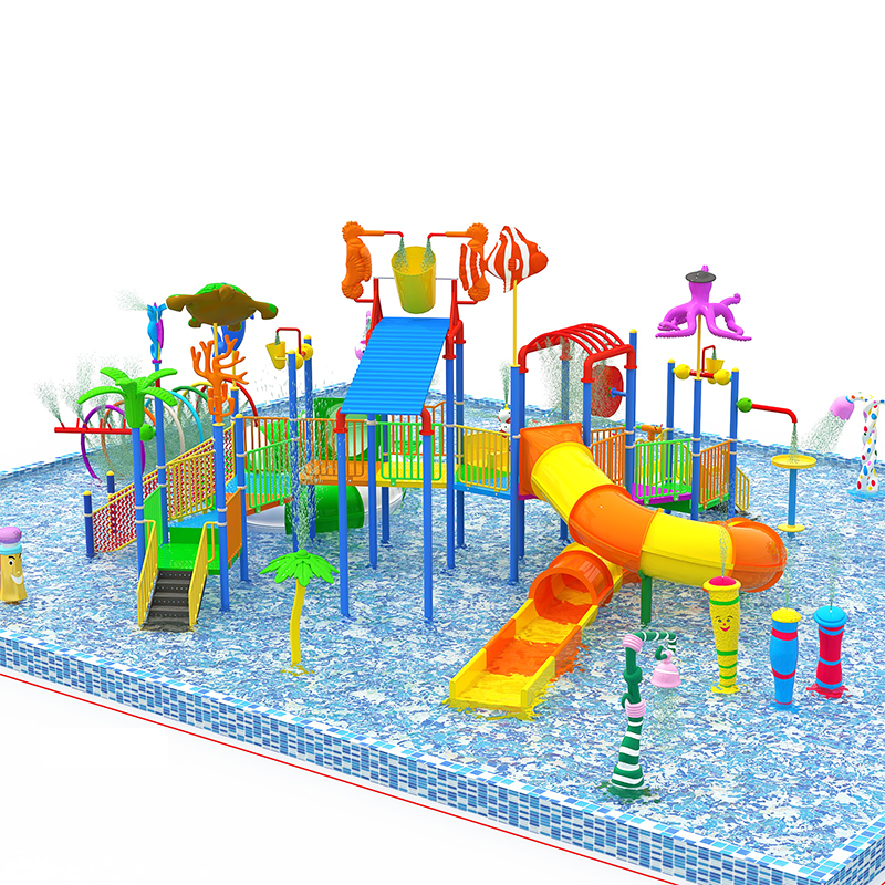 Outdoor water playground fiberglass water toboggan kids water park aquatic pool slides for inground pools