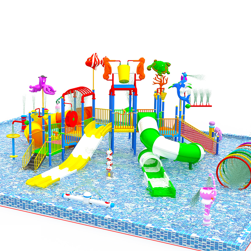 Outdoor water playground fiberglass water toboggan kids water park aquatic pool slides for inground pools