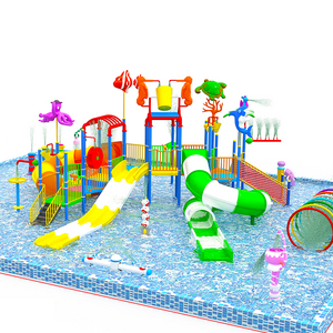 Outdoor water playground fiberglass water toboggan kids water park aquatic pool slides for inground pools