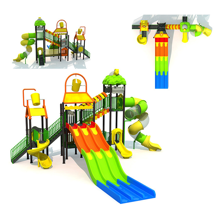 amusement park rides equipment outdoor playground kids swing set slip plastic slide