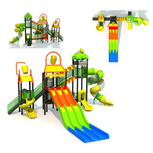 amusement park rides equipment outdoor playground kids swing set slip plastic slide