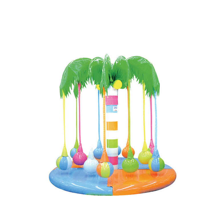 Electric Rotating Indoor Playground Soft Play Coconut Tree Ball Pits Slide Swing PVC Merry-Go-Round Foam Plastic Kids' Model