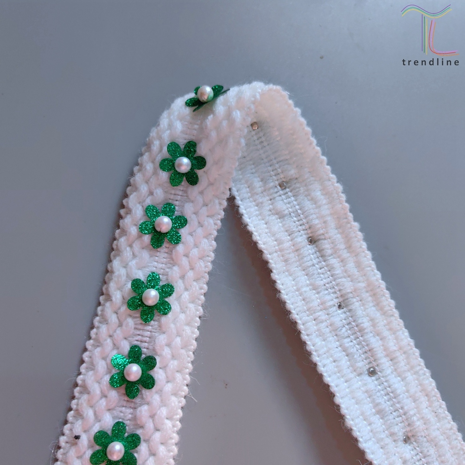 flower sequined pearl beaded braided woven tape