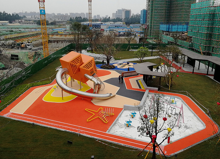 Crab shape Hotel community view outdoor playground theme park children adult fiberglass slide for sale