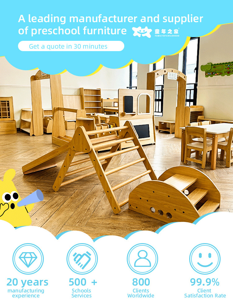 Attractive Kindergarten Wood Children Furniture Daycare Center Table And Chairs For School Daycare