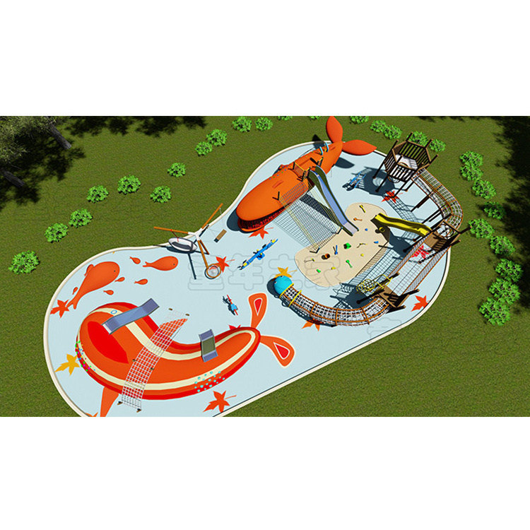 Multi-function aircraft theme children wooden playground kids playground outdoor