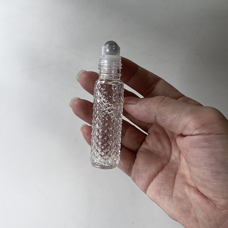 Wholesale 10ml pineapple shape clear roll on essential oil glass bottle with wood bamboo lid