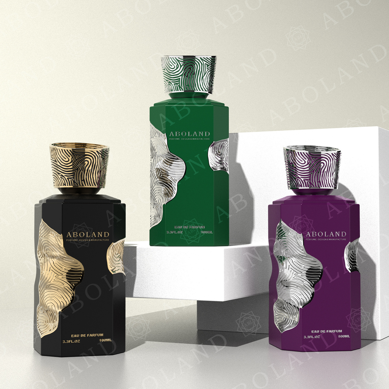 Customize Luxury Black Perfume Box Empty Perfume Bottle New Design Unique Parfum Packaging