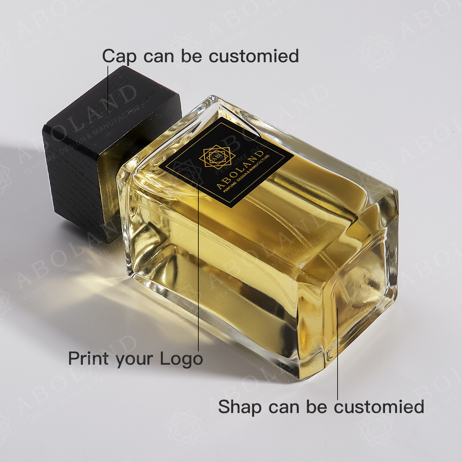 ODM&OEM Perfume Bottle Custom OUD Square Bottle Series With Wood Cap 100ml Glass Perfume Bottle