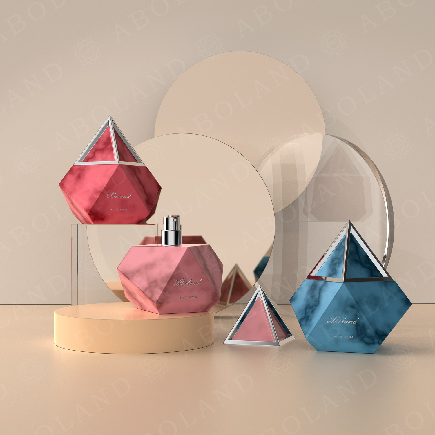 Unique Pyramid Perfume Bottle Original Design With Patent Certificate To Support Customization