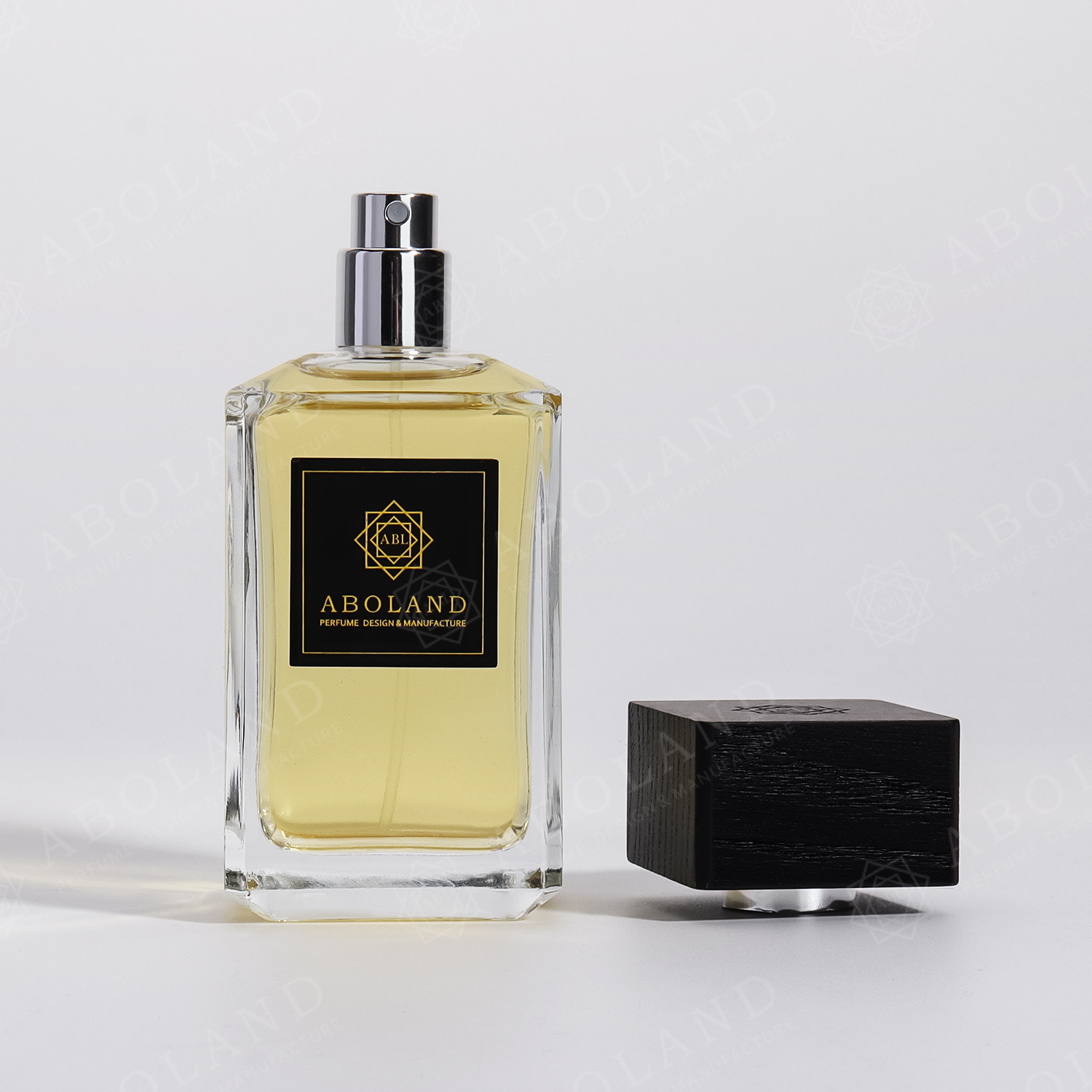 ODM&OEM Perfume Bottle Custom OUD Square Bottle Series With Wood Cap 100ml Glass Perfume Bottle