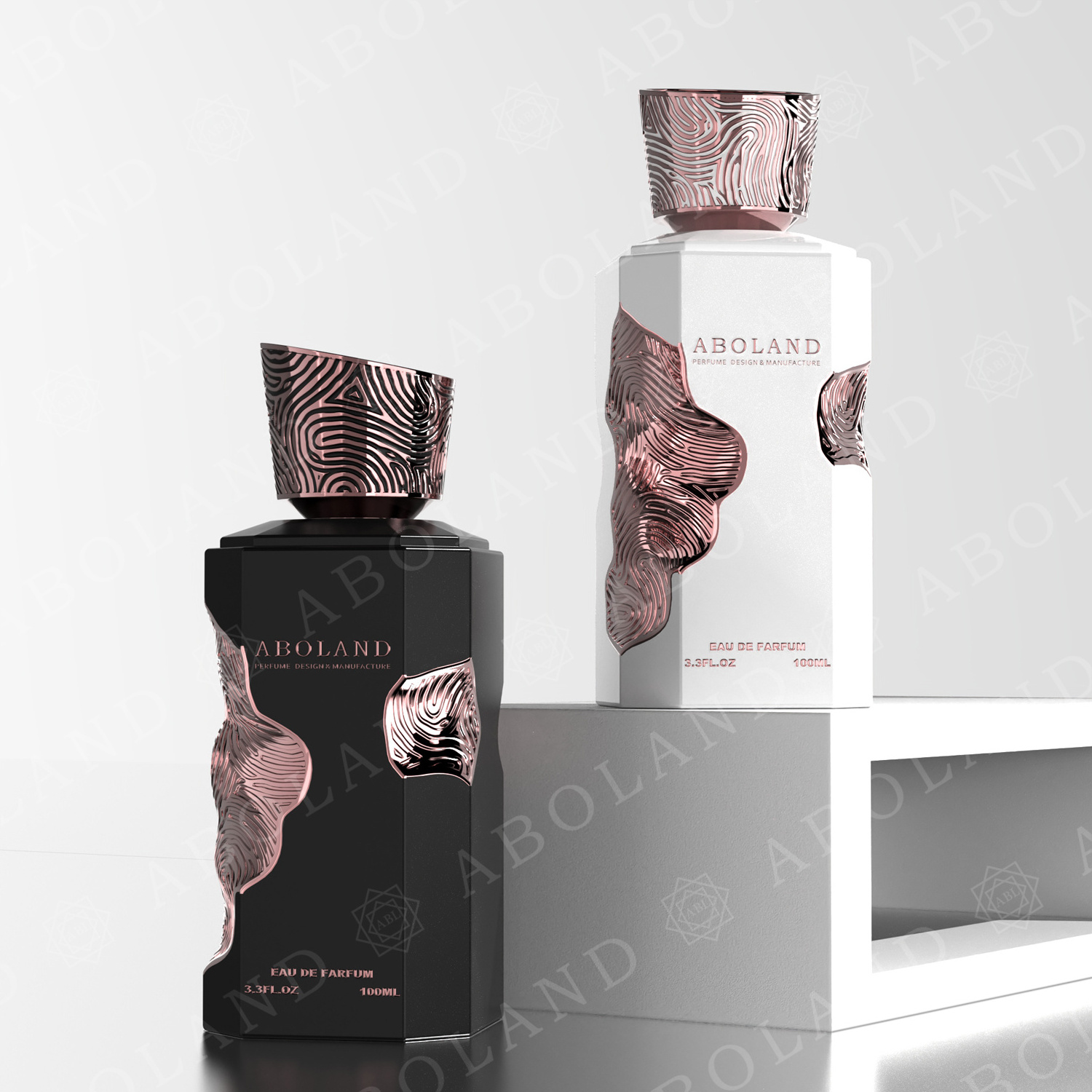 Customize Luxury Black Perfume Box Empty Perfume Bottle New Design Unique Parfum Packaging