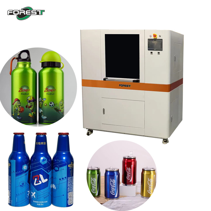 Ink Printer Cylindrical UV Printer Plastic Glass Bottle Cosmetics Bottle  Aluminium Can UV Tumbler Printer