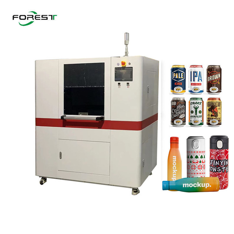 360 Degree Digital Cylindrical Printer For Ramblers Tumbler Bottles  Uv Printer With Kcmywwv Aluminum Cans