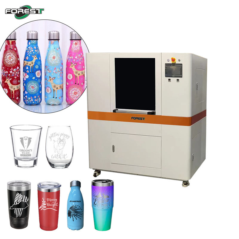 Glass Tube Printer Rotary Print On Wine Bottle Aluminum Cans Tumbler Cup Flowerpot Pet bowl Uv Cylinder Printer