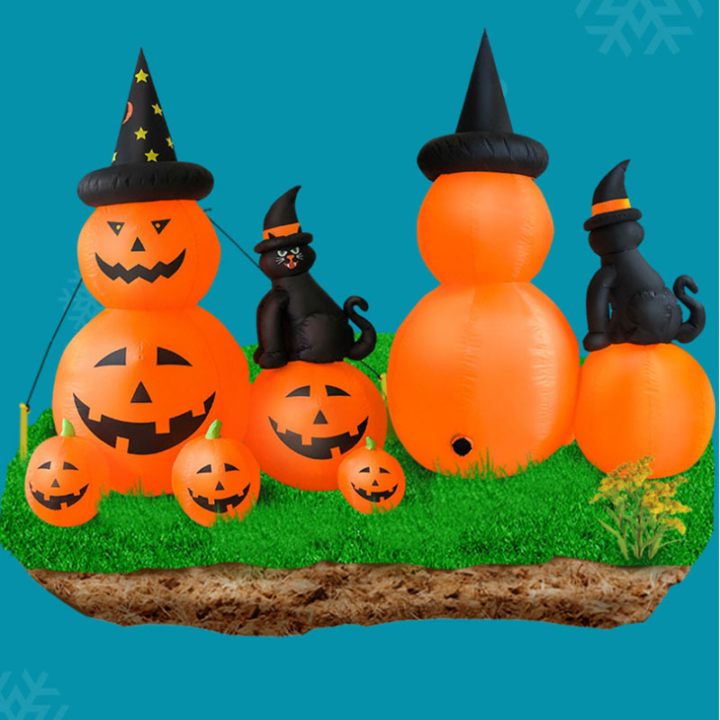 Inflatable money halloween santa claus snowman black cat pumpkin ghost model illuminates christmas decorations advertising