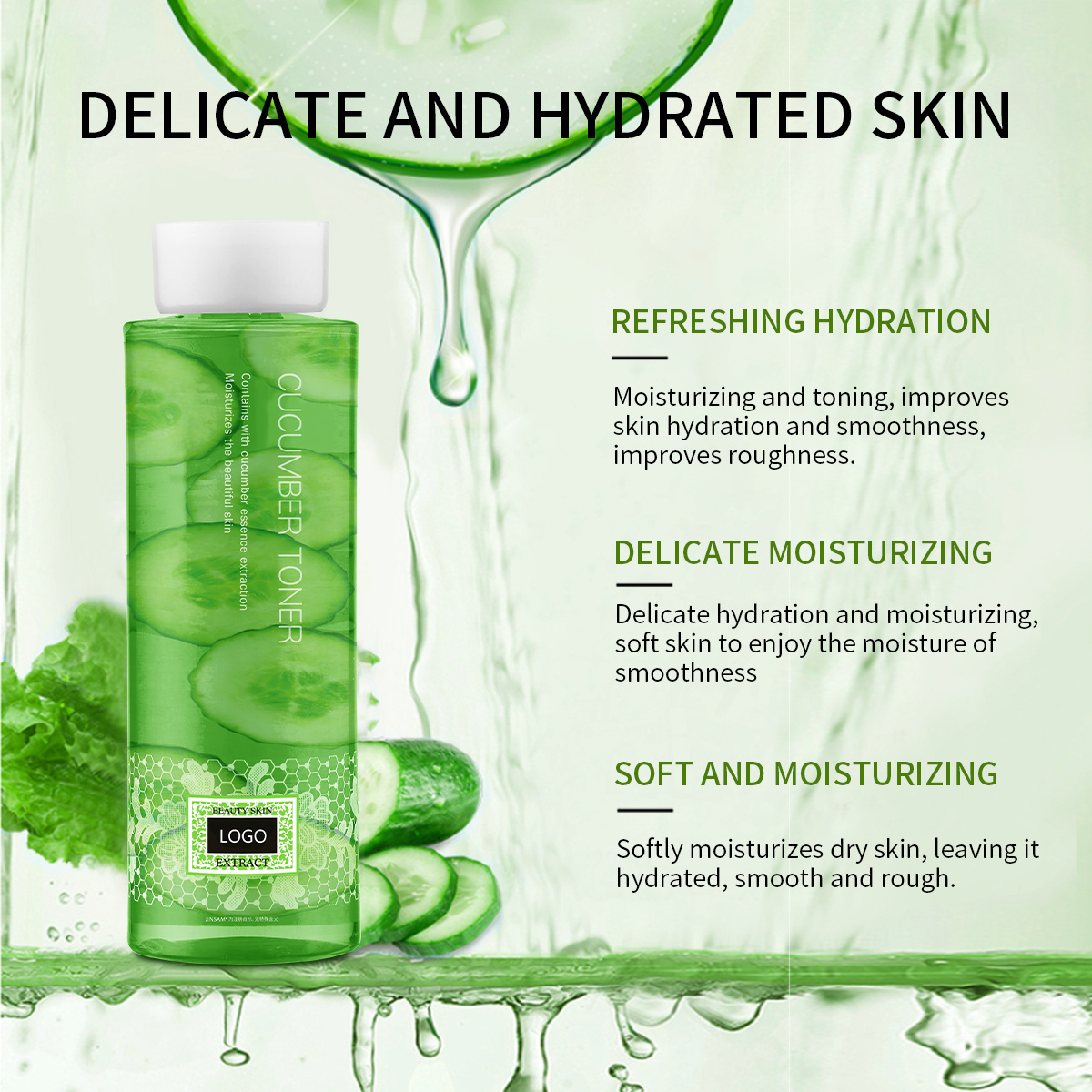 Moisture Lock Water Delicate and Hydrated skin Refreshing and Moisturizing Cucumber Water for Face