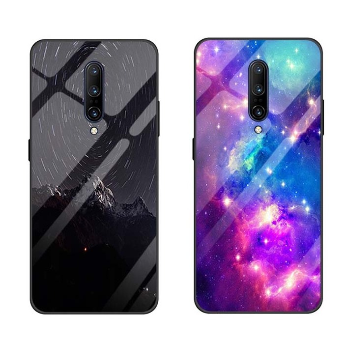 Hottest Smart Phone Cover Case For One Plus 7 Temper Glass Printed Case Starry Sky Back Cover For One Plus 7 Pro Shockproof Case