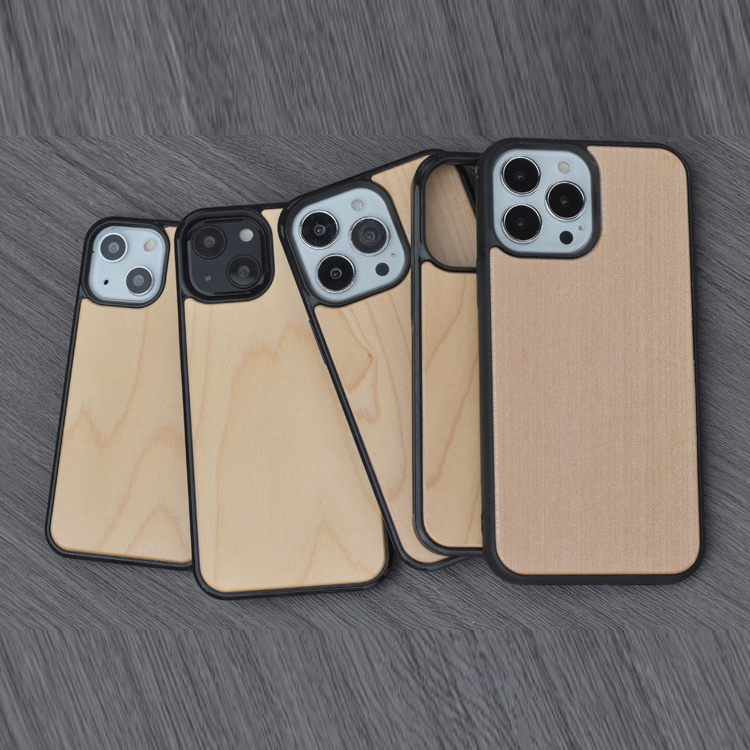 Natural real blank wood phone case for Apple iPhone 15 14 13 12 11 mobile phone cover for wood case iPhone 15 Plus 15 Pro Max