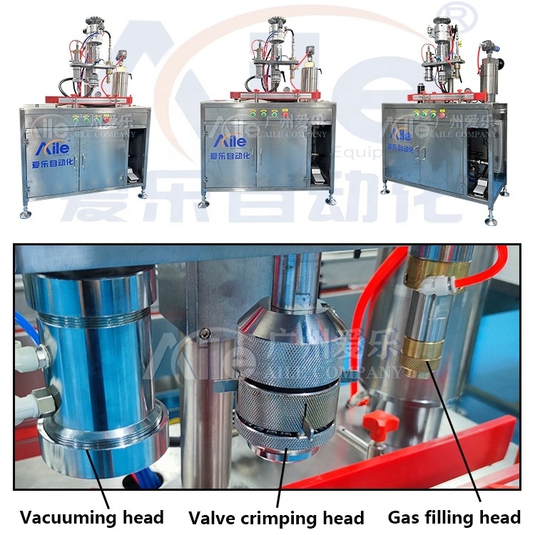 Aile hot sales New design aerosol butane gas aerosol can filling machine gas lighter filler