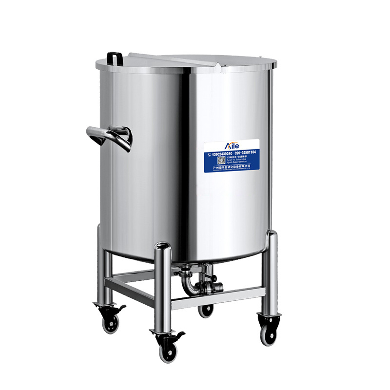 100L movable stainless steel 304/316L storage tank with pneumatic mixer